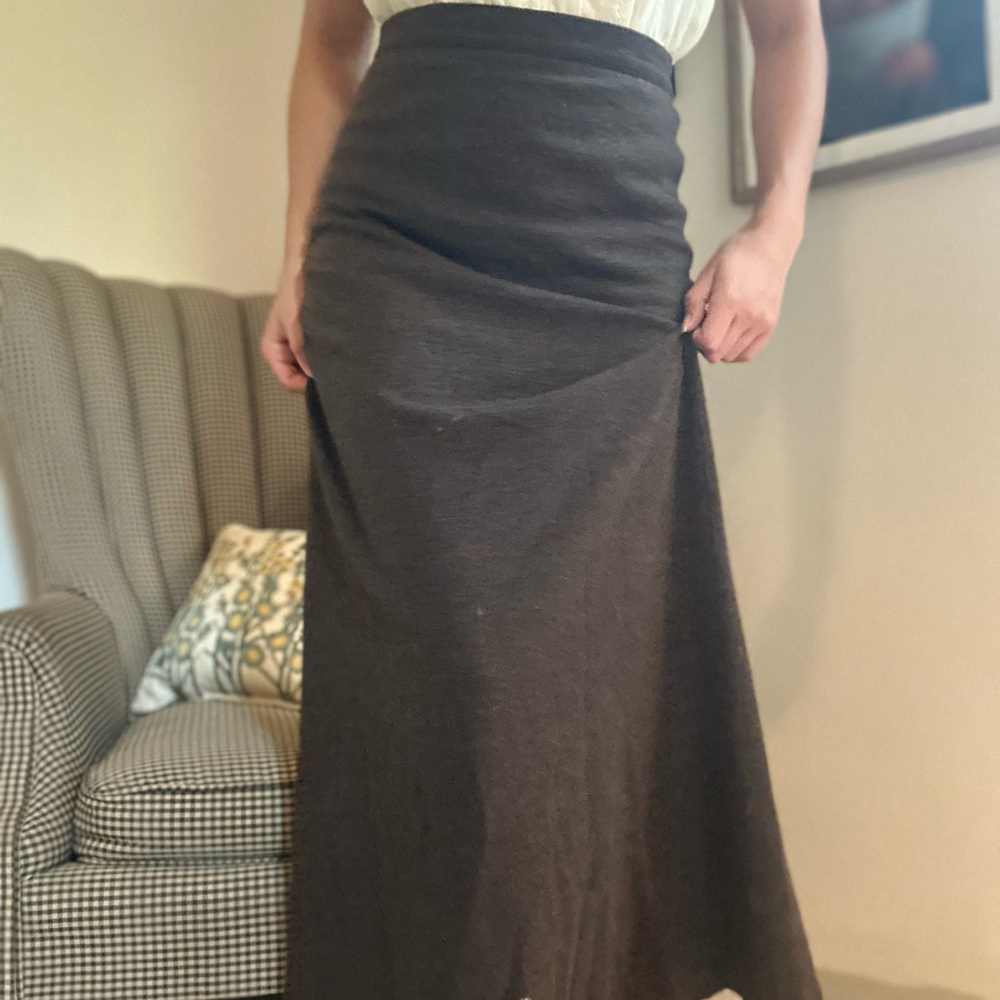 Brown vintage Maxi wool Pencil skirt from Canada